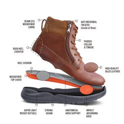 Anodyne brown no 90 trail worker boots leather zip up 12XW No. 90 Men main image 2