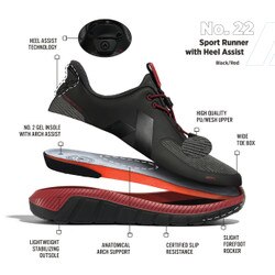 Anodyne No 22 Sport Runner Shoes Mens 11.5 Wide Black Comfort Walking Anodyne Men main image 4