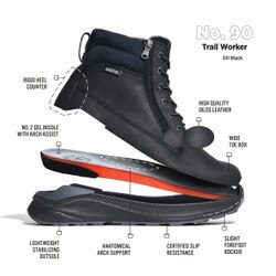 Anodyne NO. 90 Men’s Trail Worker Boots “Oil Black” Size 11 Extra Wide No. 90 Men main image 3