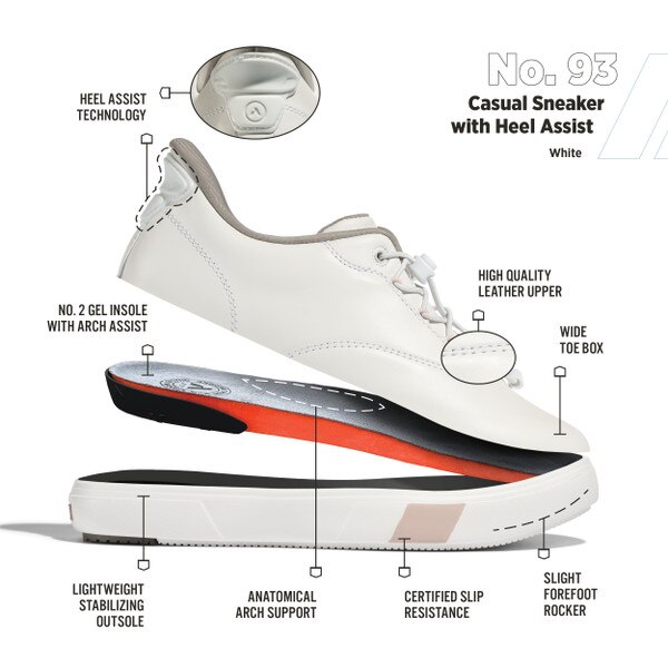 No. 93 Casual Sneaker (Heel Assist) by Anodyne Shoes